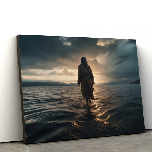 Jesus Walking On Water Jesus Bible Art - Canvas Pictures - Jesus Canvas Art - Christian Wall Art