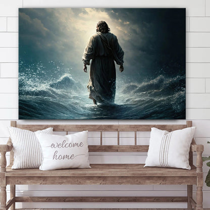 Jesus Walking On Water Wall Art Wonder Jesus The Messiah - Jesus Canvas Pictures - Christian Wall Art