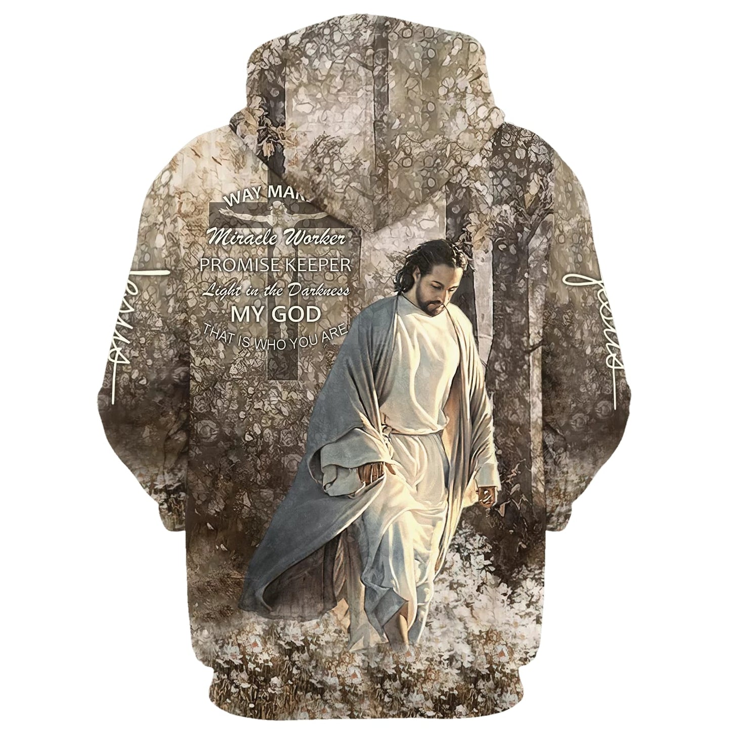 Jesus Walking Through The Fields - Way Maker Miracle Worker Hoodies - Jesus Hoodie - Men & Women Christian Hoodie - 3D Printed Hoodie