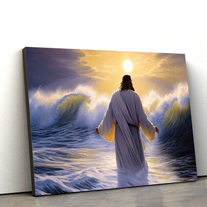 Jesus Walks On The Water Jesus Art Risen - Canvas Pictures - Jesus Canvas Art - Christian Wall Art