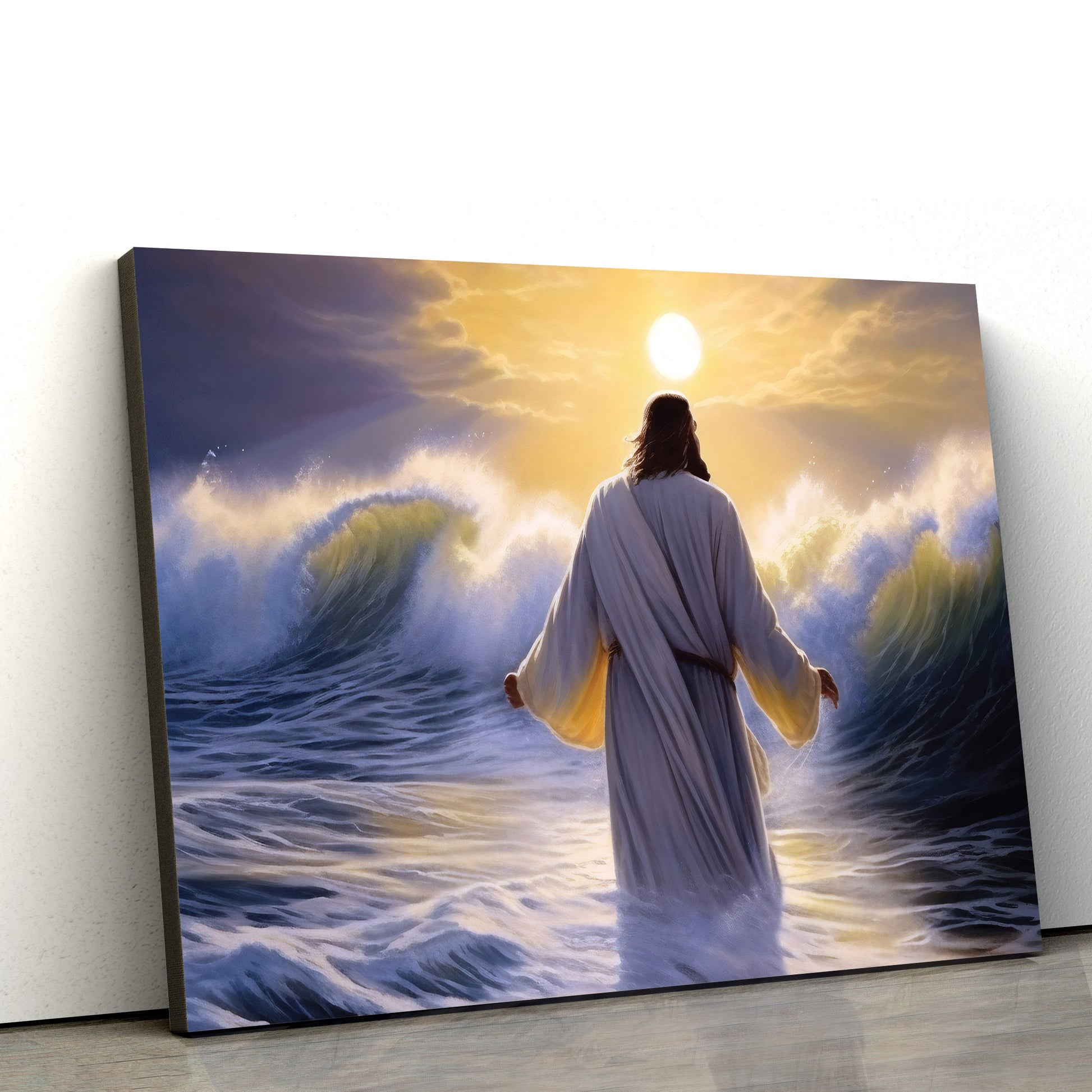 Jesus Walks On The Water Jesus Art Risen Jesus - Jesus Canvas Pictures - Christian Wall Art