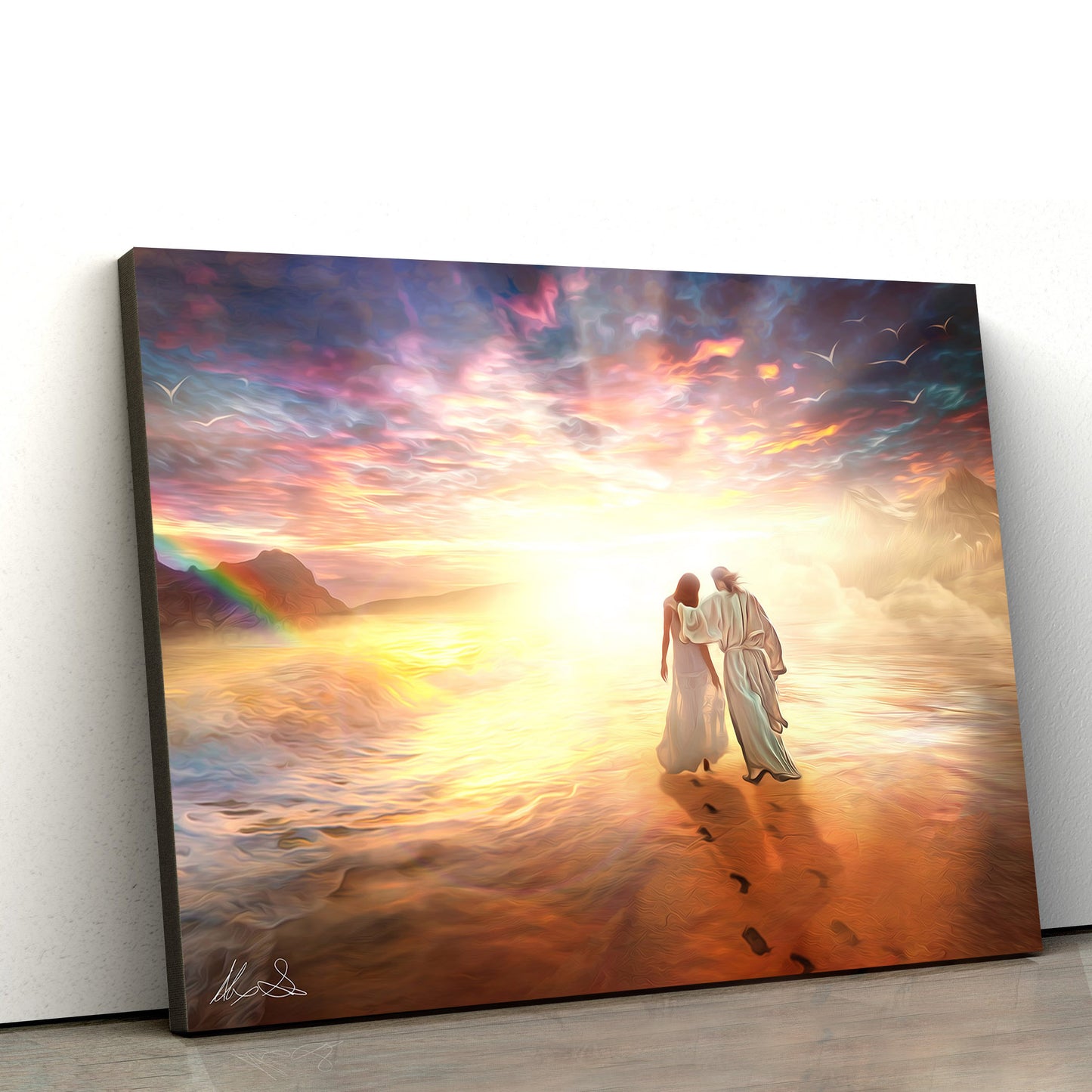 Jesus Walks With Us Jesus Art Heaven Rest In Peace Faith - Jesus Canvas Pictures - Christian Wall Art