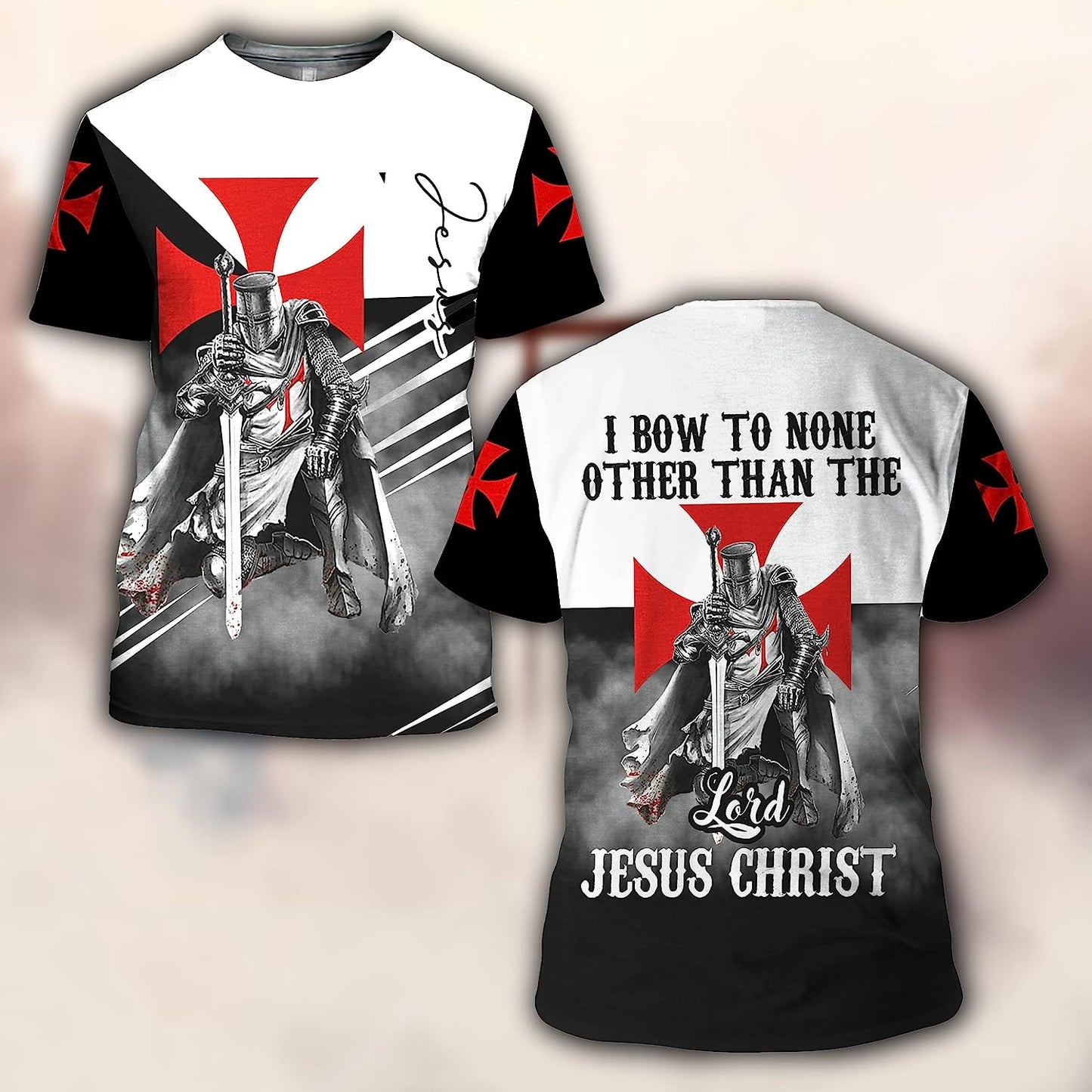 Jesus Warrior Of Christ All Over Printed 3D T Shirt - Christian Shirts for Men Women