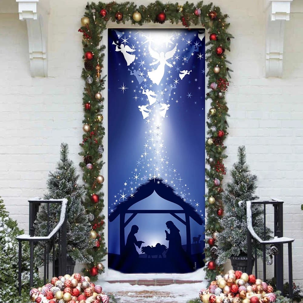 Jesus Was Born Door Cover - Religious Door Decorations - Christian Home Decor