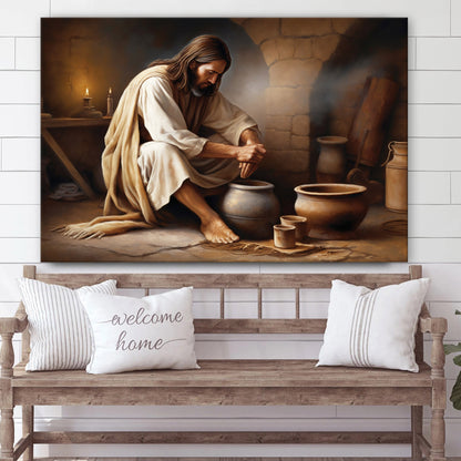 Jesus Wash Hands - Canvas Picture - Jesus Christ Canvas - Christian Wall Art