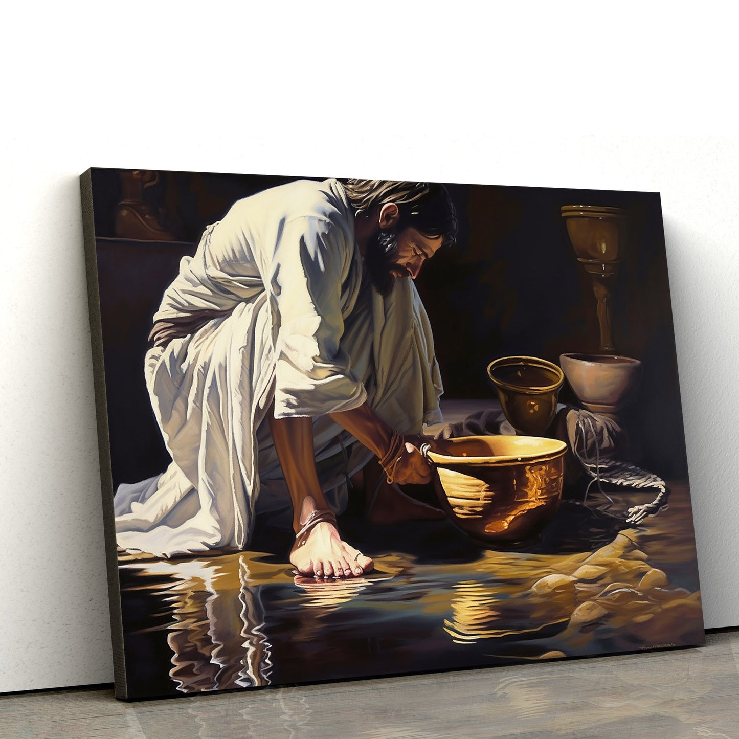 Jesus Washing The Feet - Canvas Picture - Jesus Christ Canvas - Christian Wall Art