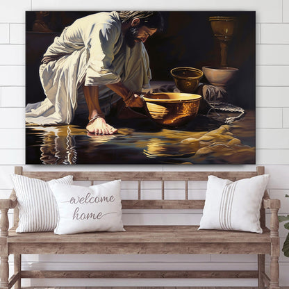 Jesus Washing The Feet - Canvas Picture - Jesus Christ Canvas - Christian Wall Art
