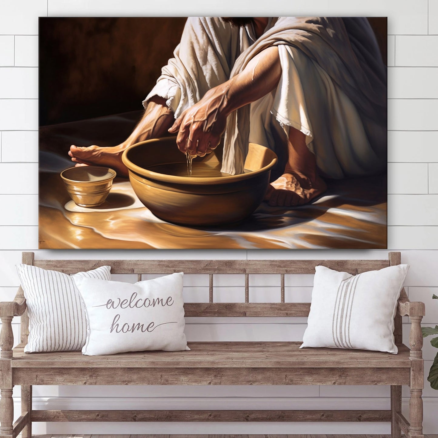 Jesus Washing The Feet 1 - Canvas Pictures - Jesus Christ Canvas - Christian Wall Art