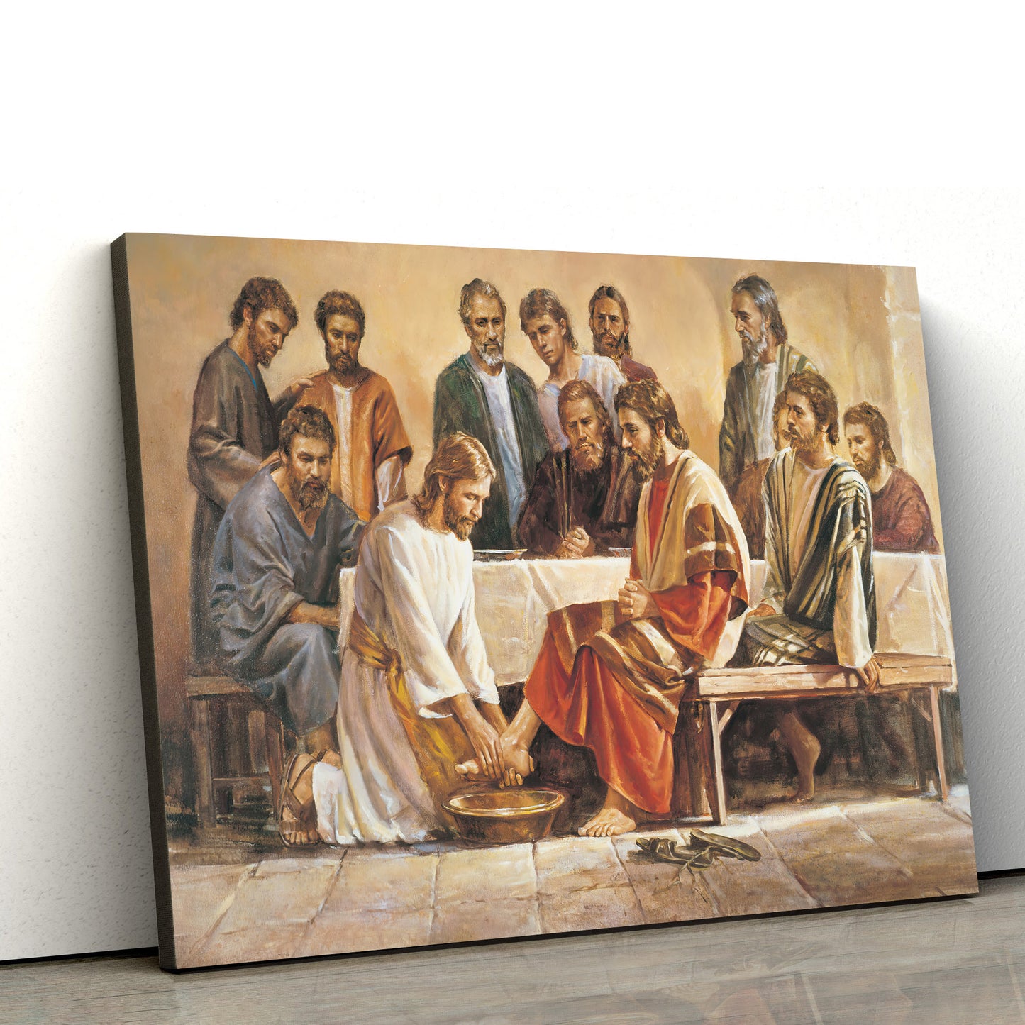 Jesus Washing the Feet of the Apostles Canvas - Christian Wall Art - Ciaocustom