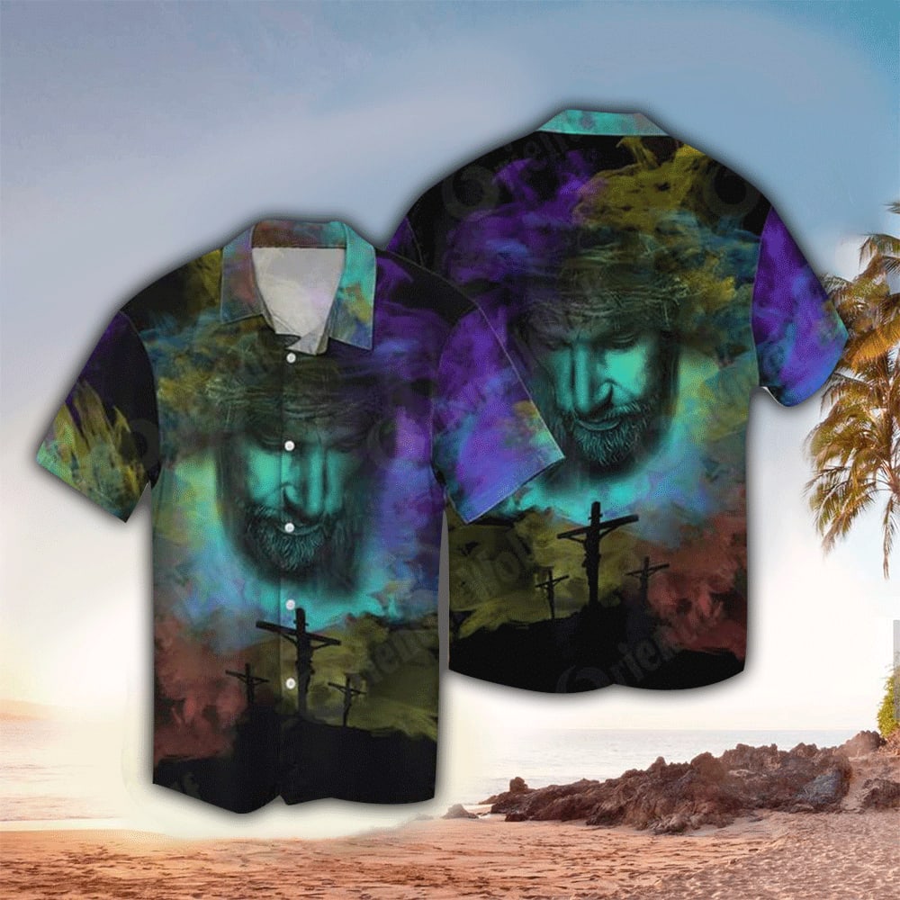 Jesus Water Color Hawaiian Shirt - Christian Hawaiian Shirts For Men & Women