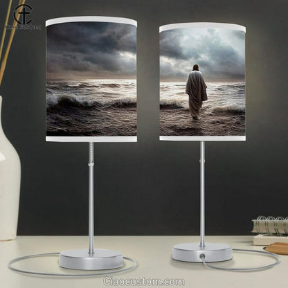 Jesus Water Painting Table Lamp Prints - Christian Lamp Art - Christian Home Decor