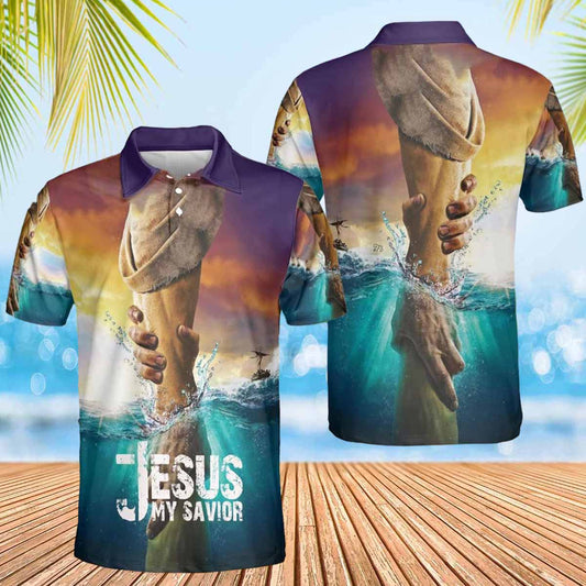 Jesus Water Take My Hand Jesus Is My Savior Jesus Polo Shirts - Christian Shirt For Men And Women