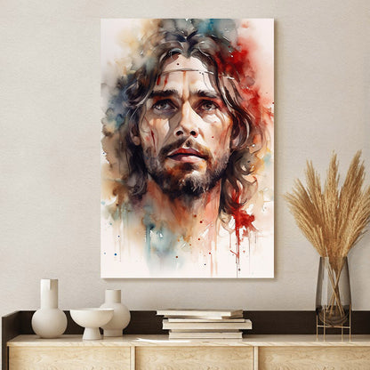 Jesus Watercolor Painting - Canvas Picture - Jesus Christ Canvas - Christian Wall Art