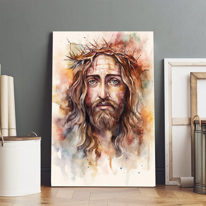 Jesus Watercolor Painting 3 - Canvas Picture - Jesus Christ Canvas - Christian Wall Art