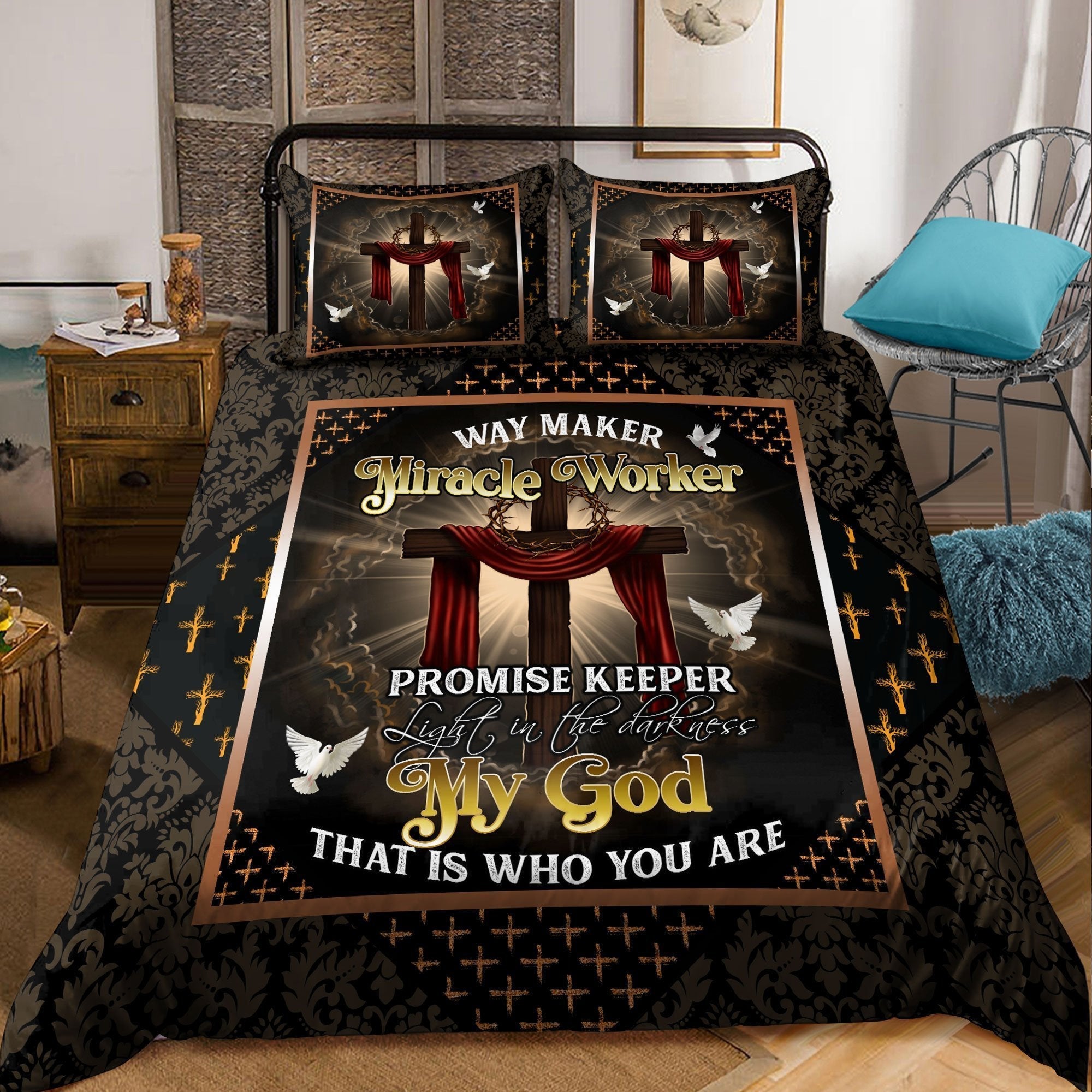Jesus Way Maker Jesus Bedding Set - Christian Bedding Sets