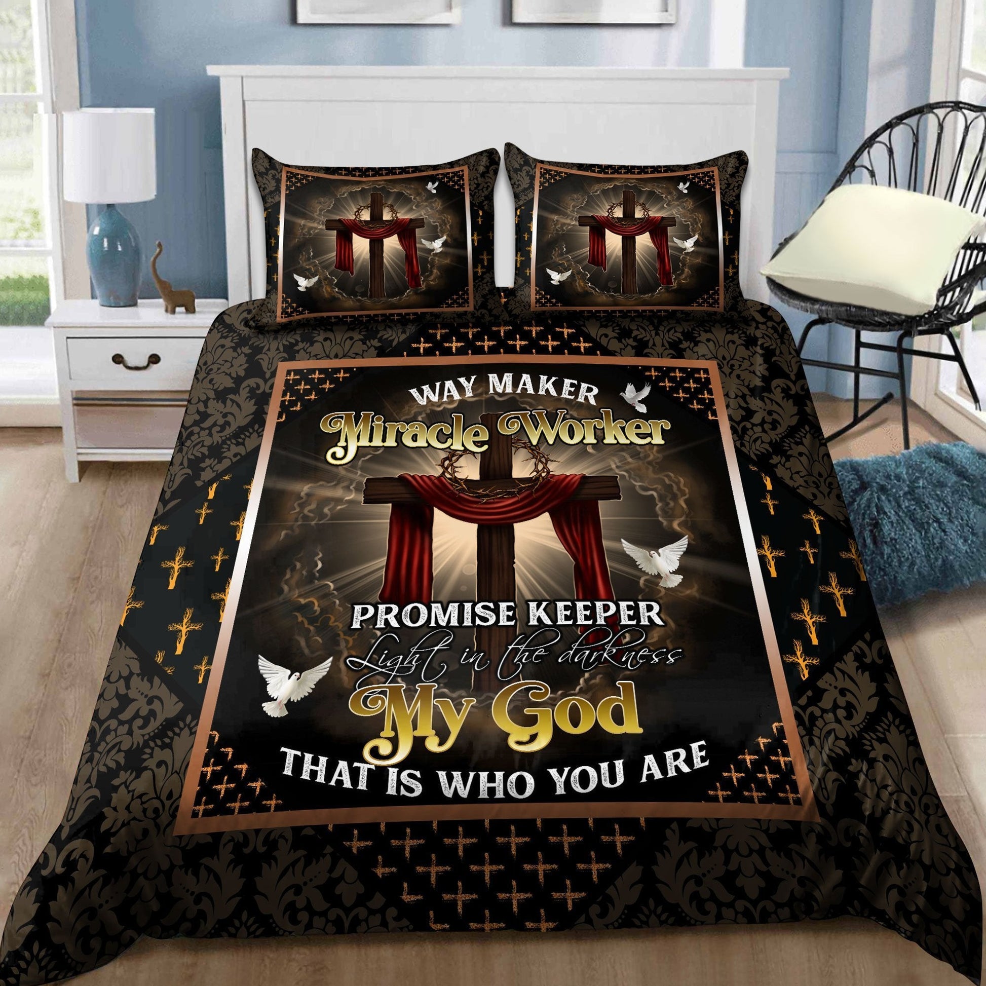 Jesus Way Maker Jesus Bedding Set - Christian Bedding Sets
