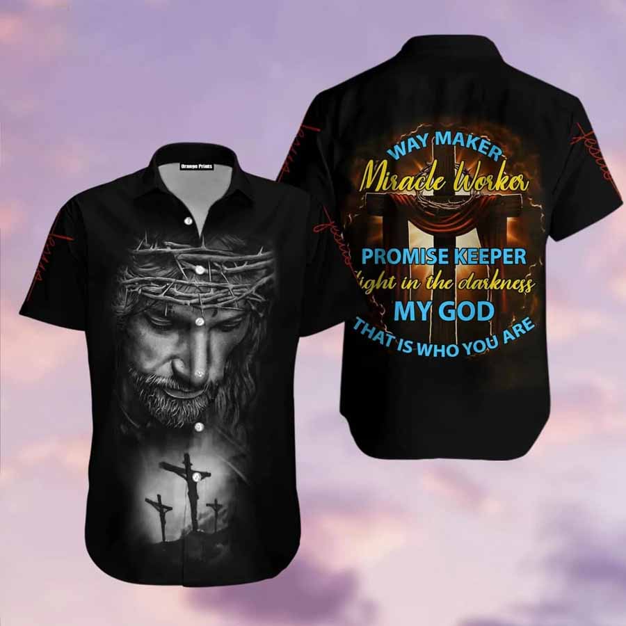 Jesus Way Maker Miracle Worker Hawaiin Shirt - Christian Hawaiin Shirt For Men & Women