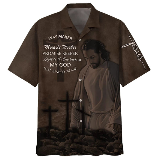 Jesus Way Maker Miracle Worker Promise Keeper Hawaiian Shirts - Christian Hawaiian Shirt - Jesus Hawaiian Shirts