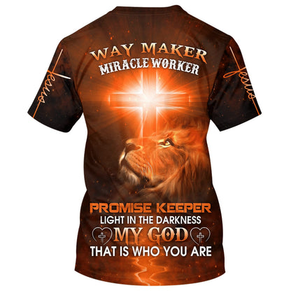 Jesus Way Maker Miracle Worker Promise Keeper Light 3d All Over Print Shirt - Christian 3d Shirts For Men Women