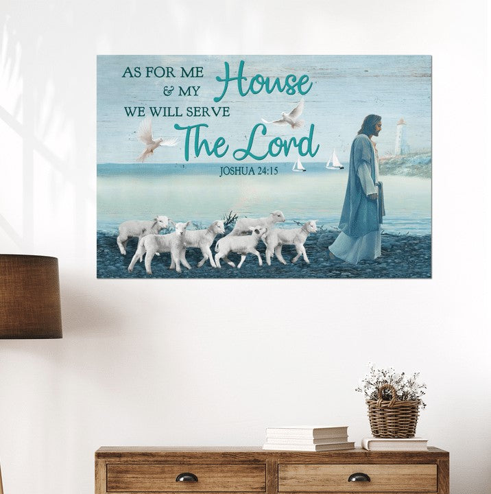 Jesus We Will Serve The Lord Canvas Wall Art - Jesus Canvas Pictures - Christian Wall Posters