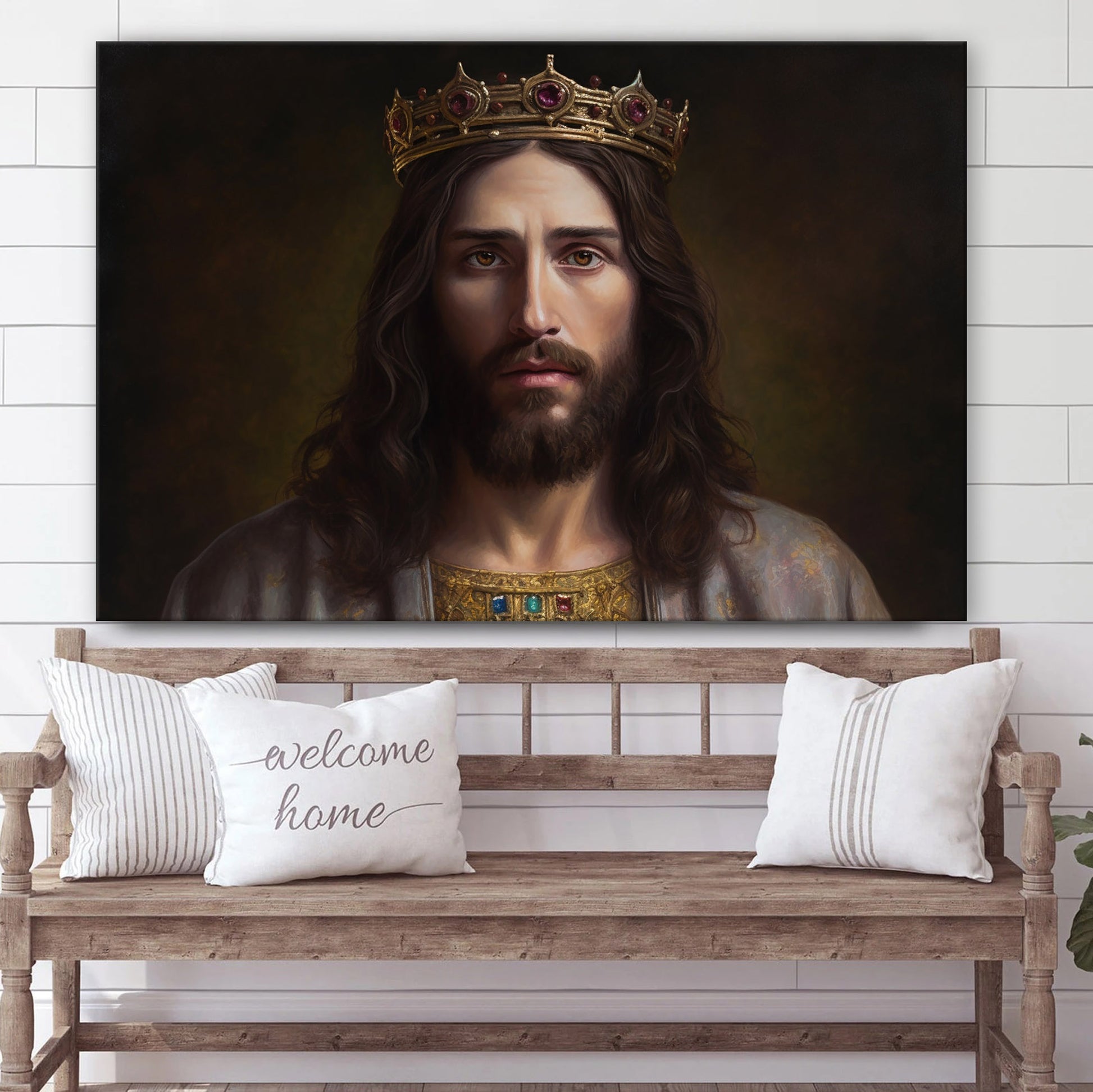 Jesus Wearing A Crown 1 - Canvas Picture - Jesus Christ Canvas - Christian Wall Art