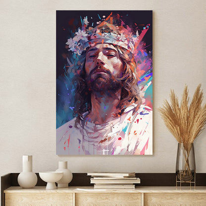 Jesus Wears Crown Of Thorn 1 - Jesus Canvas Pictures - Christian Wall Art