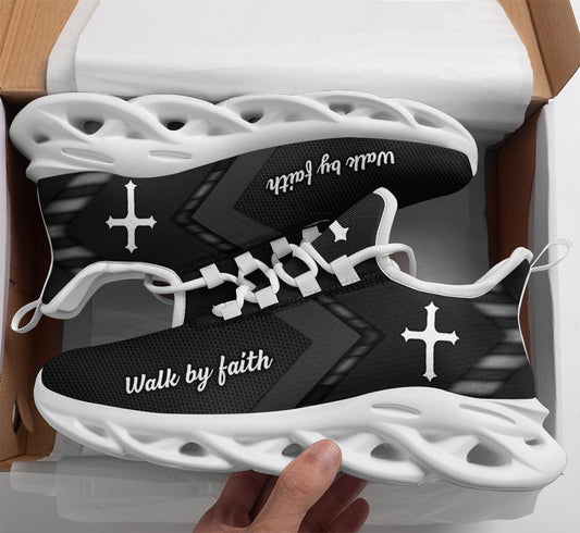 Jesus White Black Yezy Running Sneakers 2 Max Soul Shoes - Christian Shoes For Men And Women
