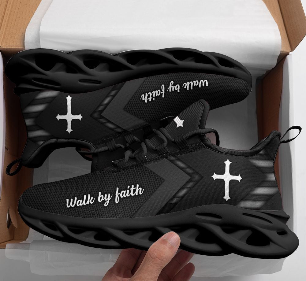 Jesus White Black Yezy Running Sneakers 2 Max Soul Shoes - Christian Shoes For Men And Women