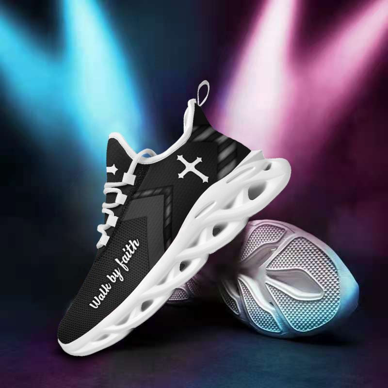Jesus White Black Yezy Running Sneakers 2 Max Soul Shoes - Christian Shoes For Men And Women