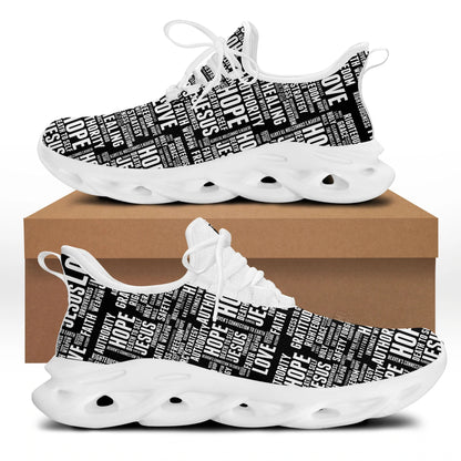 Jesus White Black Yezy Running Sneakers Max Soul Shoes - Christian Shoes For Men And Women
