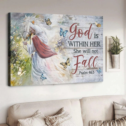 Jesus White Horse God Is Within Her Canvas Wall Art - Jesus Canvas Pictures - Christian Wall Posters