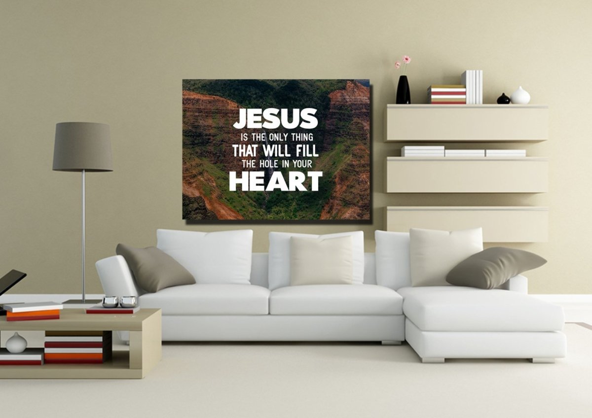 Jesus Will Fill Your Heart Wall Art Canvas Print - Christian Canvas Wall Art