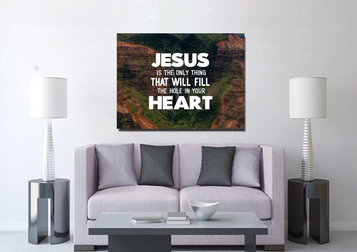 Jesus Will Fill Your Heart Wall Art Canvas Print - Christian Canvas Wall Art