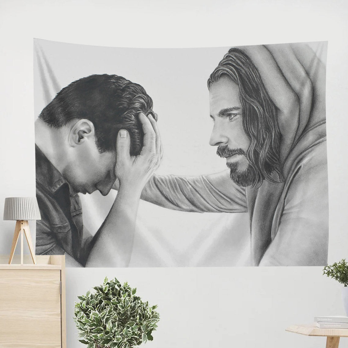 Jesus With A Boy Tapestry - You Are Seen Tapestry Christian - Jesus Pictures - Christian Wall Tapestry
