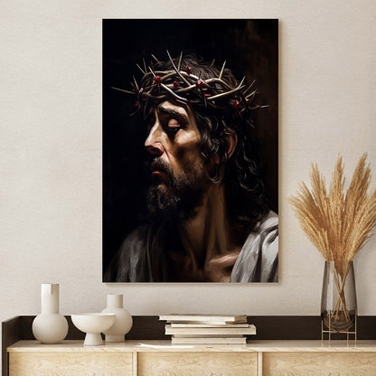 Jesus With A Crown Of Thorns 1 - Canvas Picture - Jesus Christ Canvas - Christian Wall Art
