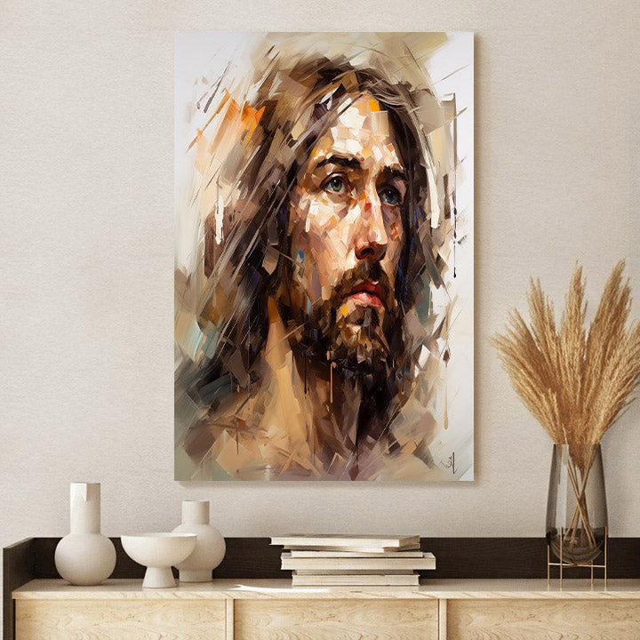 Jesus With A Halo - Canvas Picture - Jesus Christ Canvas - Christian Wall Art