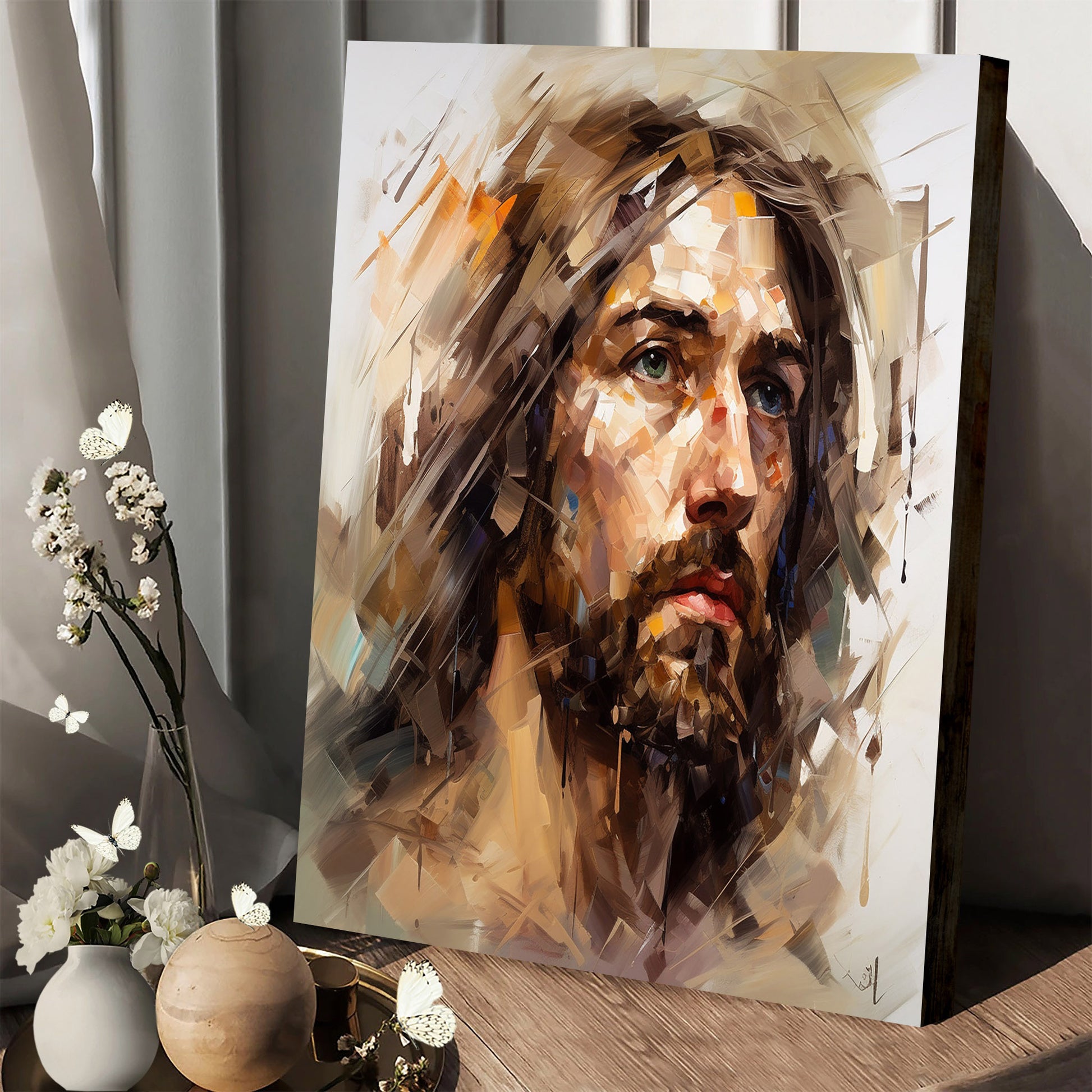 Jesus With A Halo - Canvas Picture - Jesus Christ Canvas - Christian Wall Art