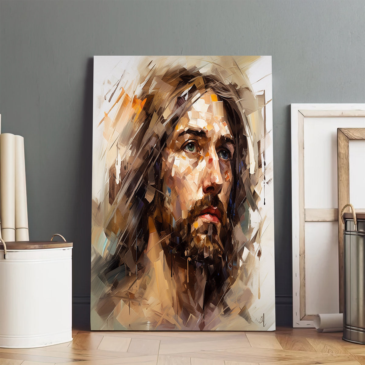 Jesus With A Halo - Canvas Picture - Jesus Christ Canvas - Christian Wall Art