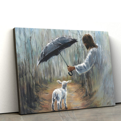 Jesus With A Lamb Canvas Posters - Jesus Canvas Pictures - Christian Canvas Art