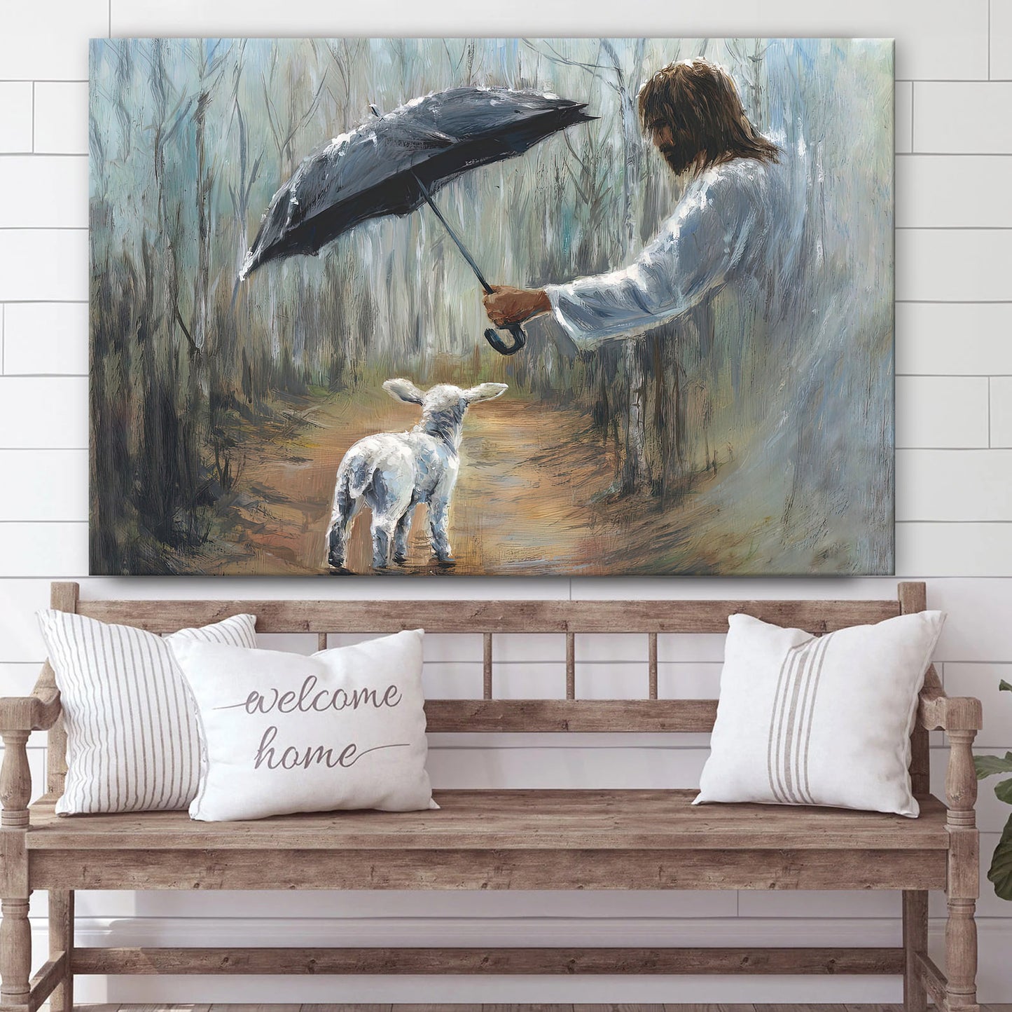 Jesus With A Lamb Canvas Posters - Jesus Canvas Pictures - Christian Canvas Art