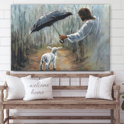 Jesus With A Lamb Canvas Posters - Jesus Canvas Pictures - Christian Canvas Art