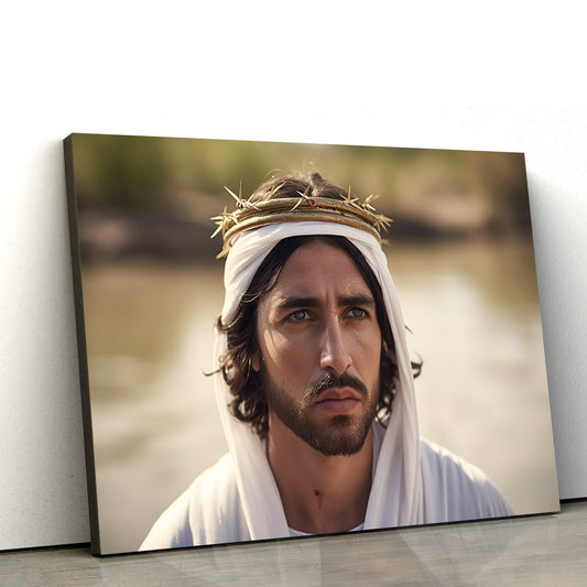 Jesus With Beautiful Eyes - Jesus Canvas Pictures - Christian Wall Art