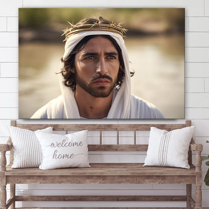 Jesus With Beautiful Eyes - Jesus Canvas Pictures - Christian Wall Art