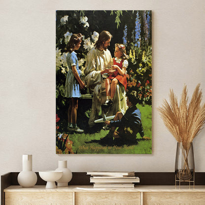 Jesus With Children 2 Catholic Picture - Canvas Pictures - Jesus Canvas Art - Christian Wall Art