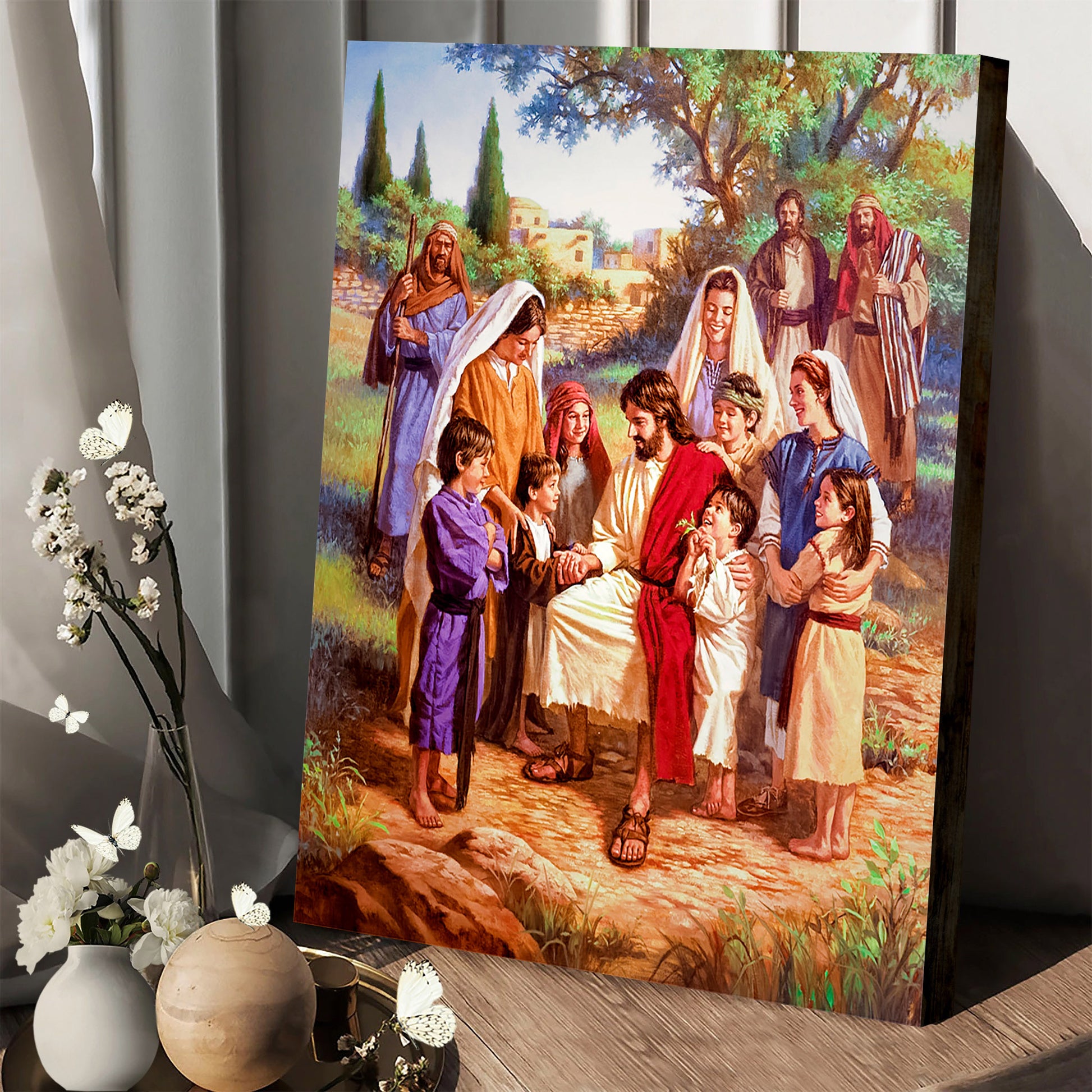 Jesus With Children Canvas Picture - Jesus Christ Canvas Art - Christian Wall Canvas