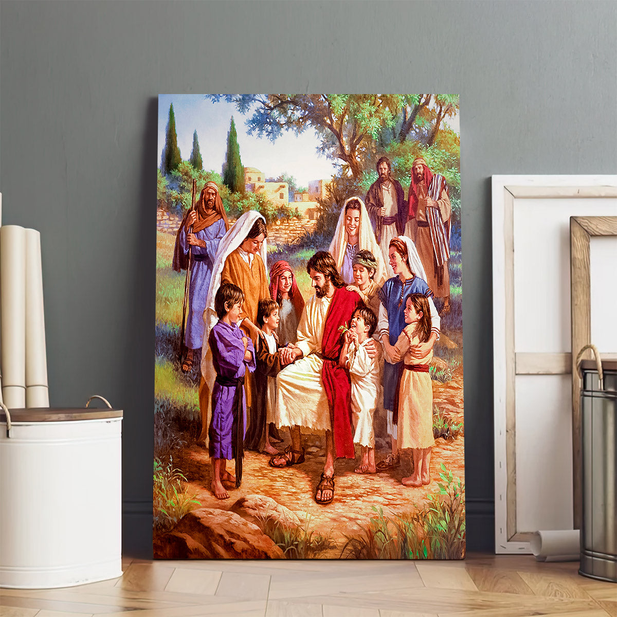 Jesus With Children Canvas Picture - Jesus Christ Canvas Art - Christian Wall Canvas
