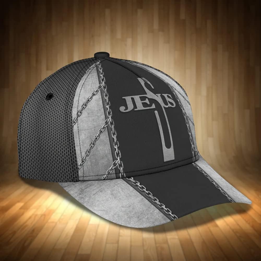 Jesus With Cross Classic Hat All Over Print - Christian Hats for Men and Women