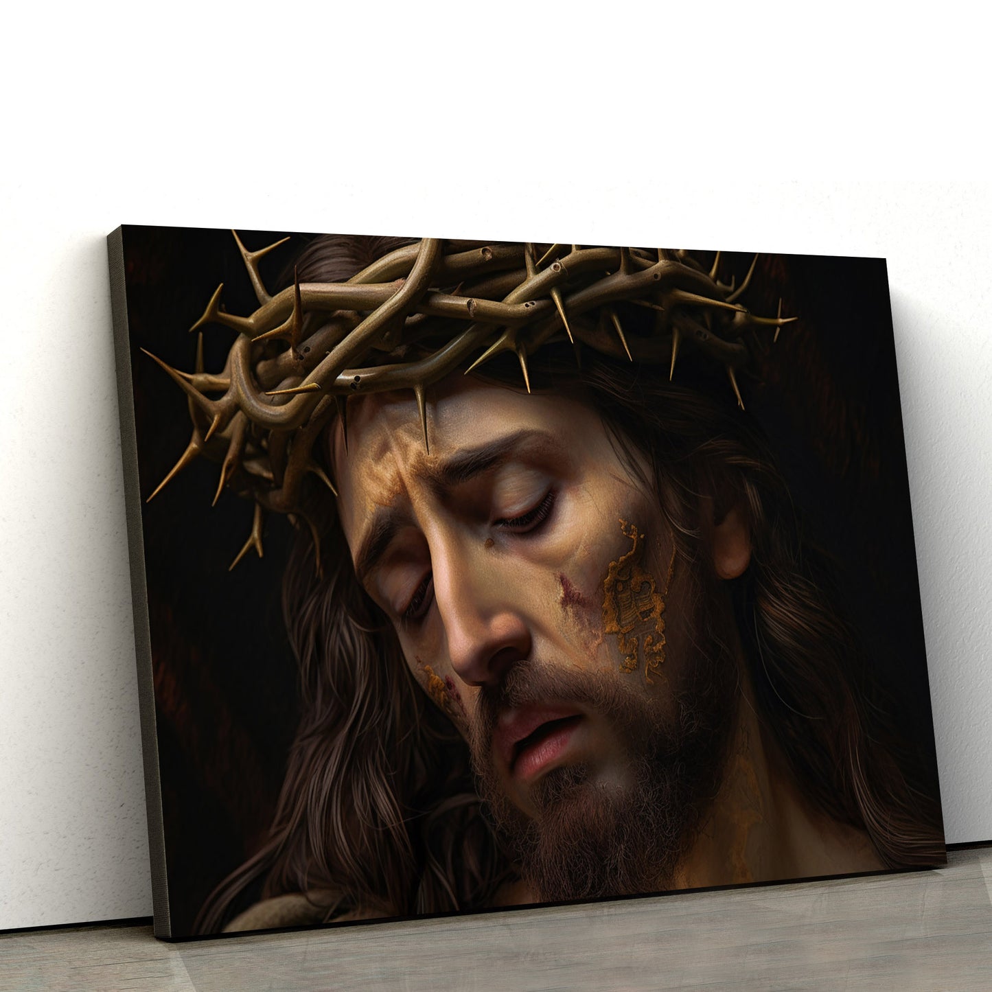 Jesus With Crown Of Thorns - Canvas Picture - Jesus Christ Canvas - Christian Wall Art