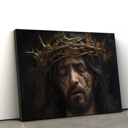 Jesus With Crown Of Thorns 1 - Canvas Picture - Jesus Christ Canvas - Christian Wall Art