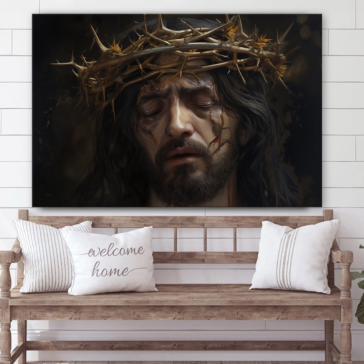 Jesus With Crown Of Thorns 1 - Canvas Picture - Jesus Christ Canvas - Christian Wall Art